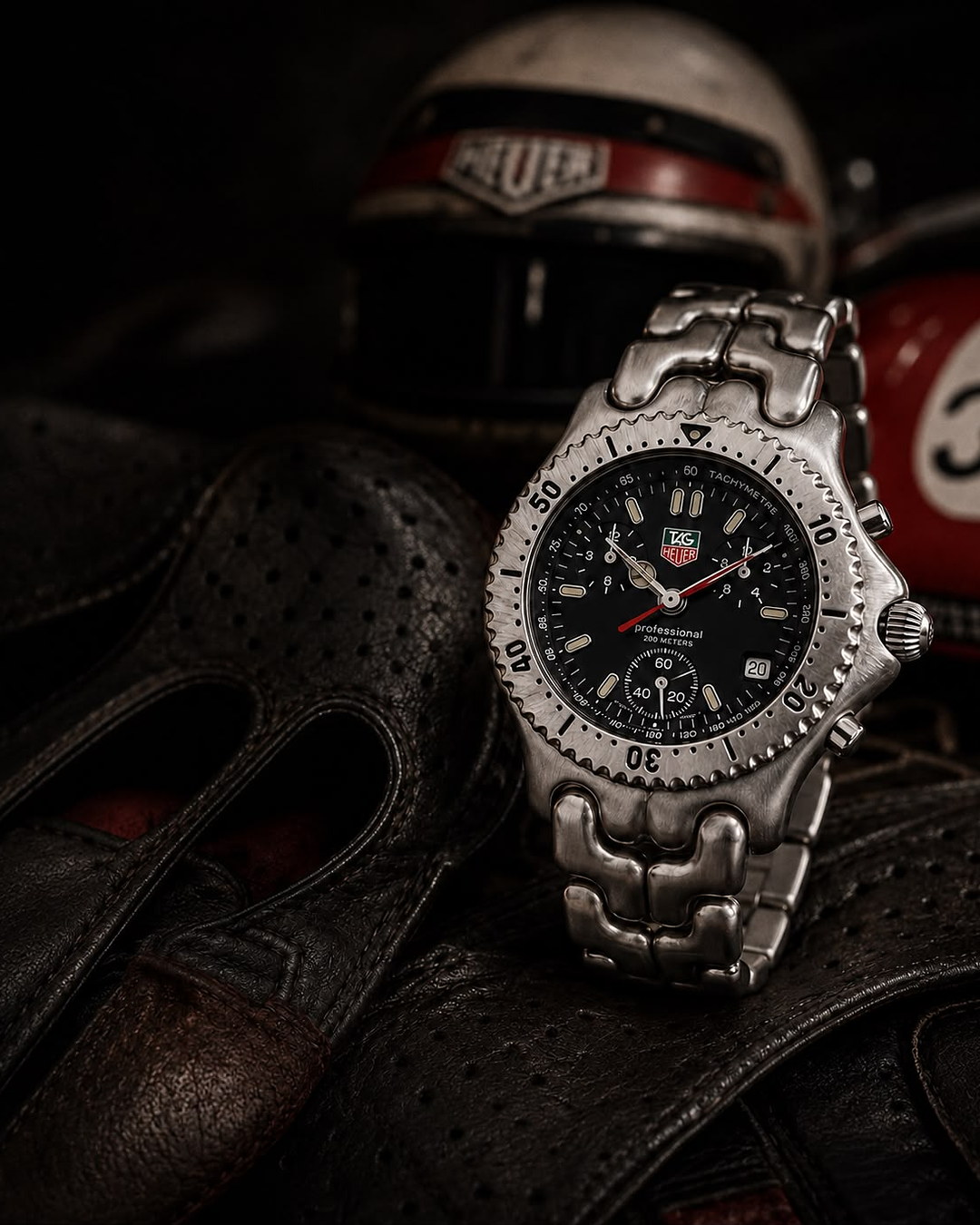 TAG Heuer cronógrafo — mostrador preto